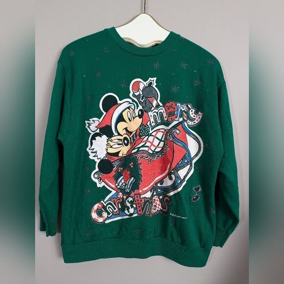 Vintage Disney Mickey Minnie Christmas crewneck sweater - Picture 1 of 7